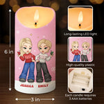 Friendship Without End - Bestie Personalized Custom LED Candle - Christmas Gift For Best Friends, BFF, Sisters