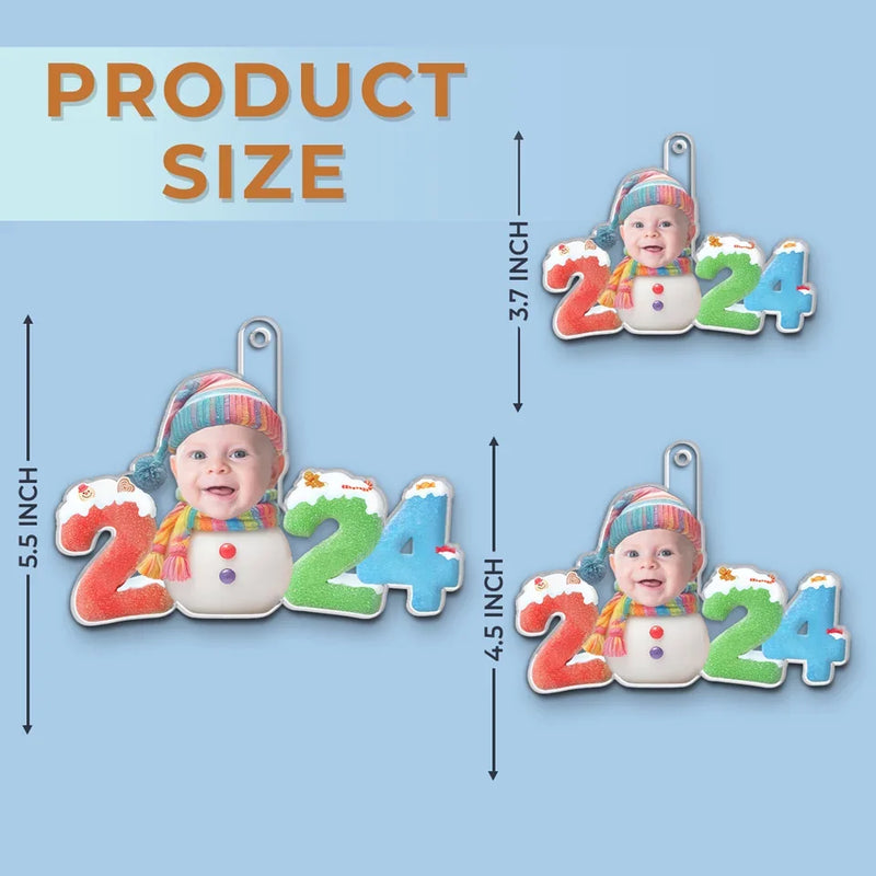 Custom Photo Tiny Hands, Tiny Feet, Big Christmas Love - Family Personalized Custom Ornament - Acrylic Custom Shaped - Christmas Gift For Baby Kids, Newborn Baby
