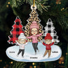Chérissez chaque instant en famille - Ornement personnalisé en acrylique - Forme personnalisée - Cadeau de Noël pour grand-mère, grand-père