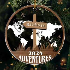 Travel Far And Make Memories That Last - Travel Personalized Custom Ornament - Acrylic Custom Shaped - Christmas Gift For Family Members, Gift For Adventure Travel Lovers