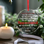 You Deserve The Best - Affirmation Personalized Custom Circle Glass Ornament - Christmas Gift For Yourself