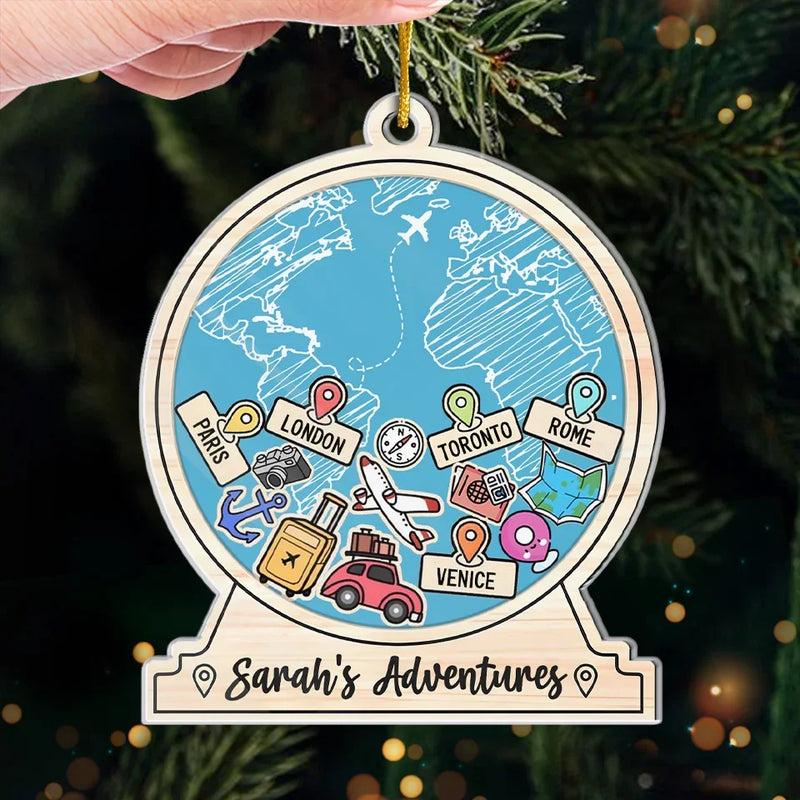The Journey Itself Is My Home - Travel Personalized Custom Ornament - Acrylic Custom Shaped - Christmas Gift For Family Members, Gift For Adventure Travel Lovers