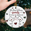 The Love Between Family Knows No Distance - Family Personalized Custom 3D Inflated Effect Printed Ornament - Ceramic Round Shaped - Christmas Gift For Family Members