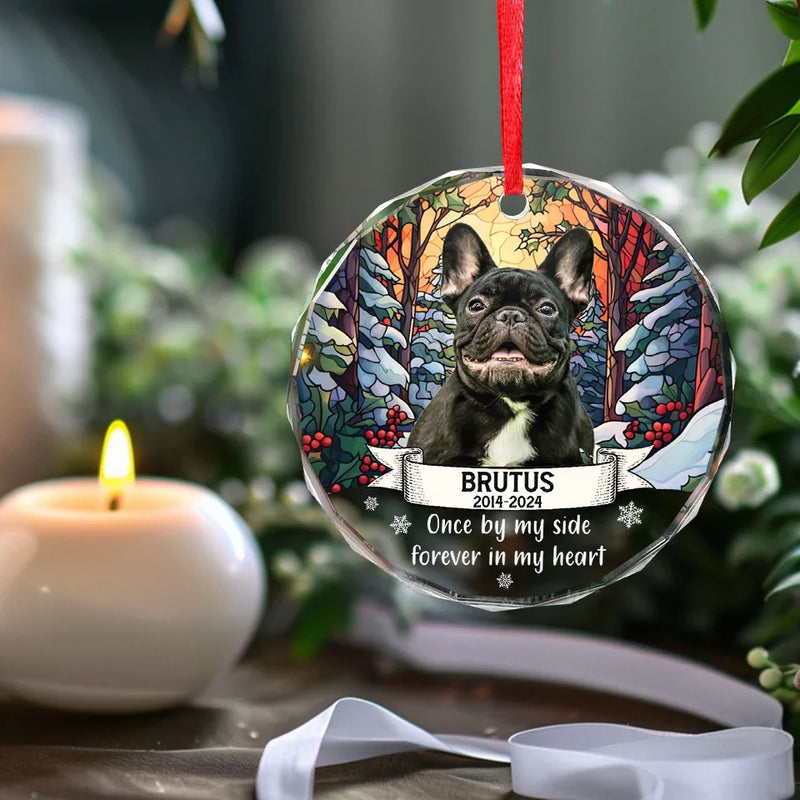 Custom Photo You Were More Than A Pet, You Were Family - Memorial Personalized Custom Circle Glass Ornament - Sympathy Gift, Christmas Gift For Pet Owners, Pet Lovers