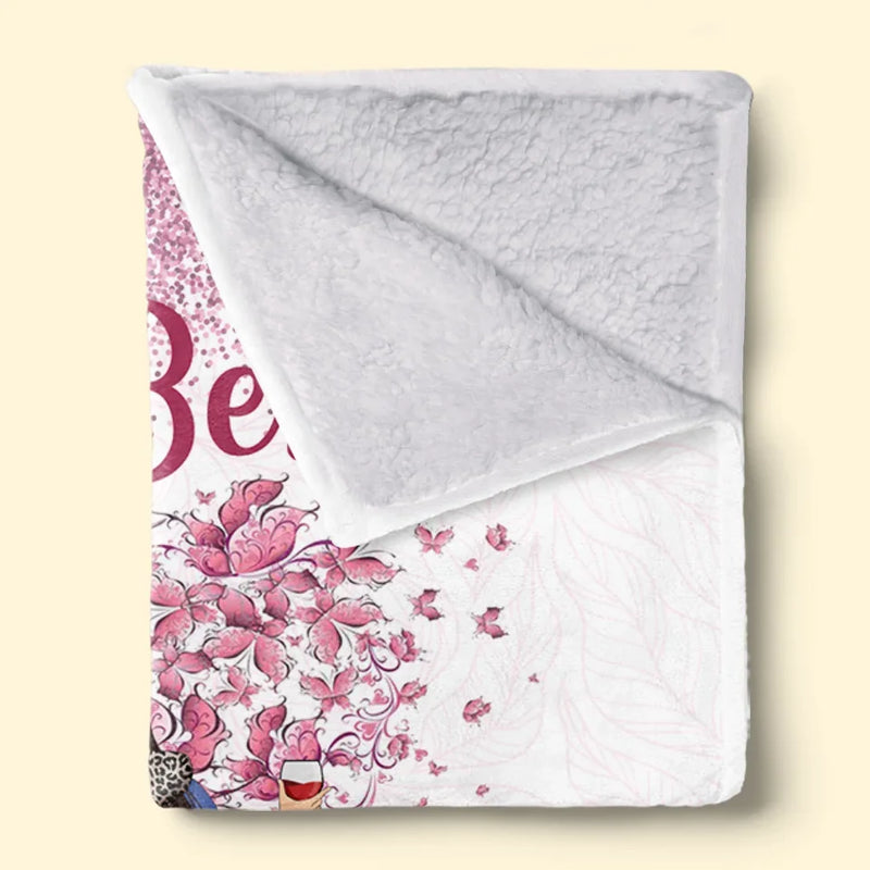 Your Vibe Attracts Your Tribe - Bestie Personalized Custom Blanket - Gift For Best Friends, BFF, Sisters