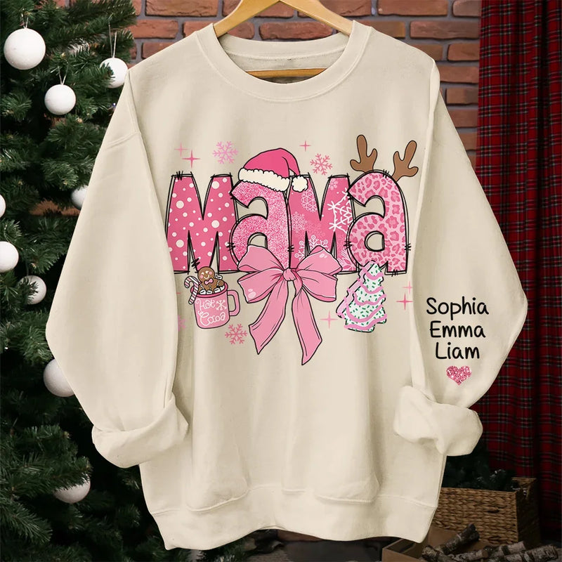 Grandkids Are The Sunshine In Grandma’s Day - Family Personalized Custom Unisex Sweatshirt With Design On Sleeve - Christmas Gift For Mom, Grandma