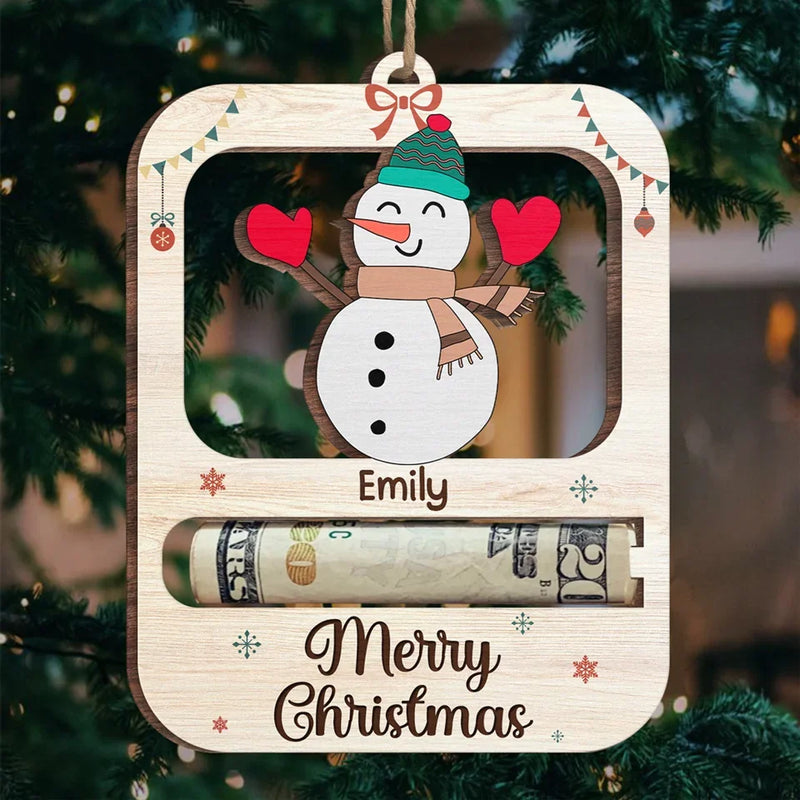 Family Makes Everything Better - Family Personalized Custom Ornament, Money Holder - Wood Custom Shaped -  Christmas Gift For Family Members