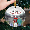 There Is No Changing My Love For You, My Child - Family Personalized Custom Ornament - Ceramic Round Shaped - Christmas Gift For Family Members, Sport Lovers, Sport Players