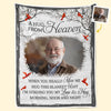 Custom Photo I'll Be Watching Over You From Heaven - Memorial Personalized Custom Blanket - Sympathy Gift, Christmas Gift For Family Members