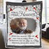 Custom Photo I'll Be Watching Over You From Heaven - Memorial Personalized Custom Blanket - Sympathy Gift, Christmas Gift For Family Members