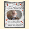 Custom Photo I'll Be Watching Over You From Heaven - Memorial Personalized Custom Blanket - Sympathy Gift, Christmas Gift For Family Members