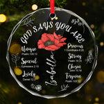 You Are Beautiful Like A Flower - Affirmation Personalized Custom Circle Glass Ornament - Christmas Gift For Yourself