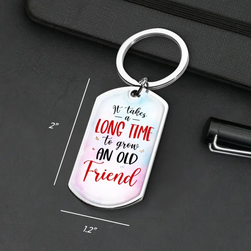 Blossoming Besties Forever - Bestie Personalized Custom Keychain - Gift For Best Friends, BFF, Sisters