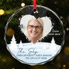 Custom Photo The Sky Looks Different When Someone You Love Is Up There - Memorial Personalized Custom Circle Glass Ornament - Sympathy Gift, Christmas Gift For Family Members