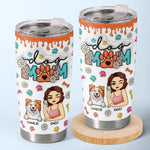 A Dog Mom's World Revolves Around Her Four-Legged Friend - Dog Personalized Custom 3D Inflated Effect Printed Tumbler - Christmas Gift For Pet Owners, Pet Lovers