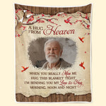Custom Photo A Hug From Heaven Memorial Gifts - Personalized Blanket
