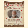 Photo personnalisée dans les bras du ciel, pour toujours en paix - Couverture personnalisée commémorative - Cadeau de condoléances, cadeau de Noël pour les membres de la famille