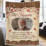 Custom Photo A Hug From Heaven Memorial Gifts - Personalized Blanket
