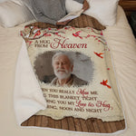 Custom Photo A Hug From Heaven Memorial Gifts - Personalized Blanket