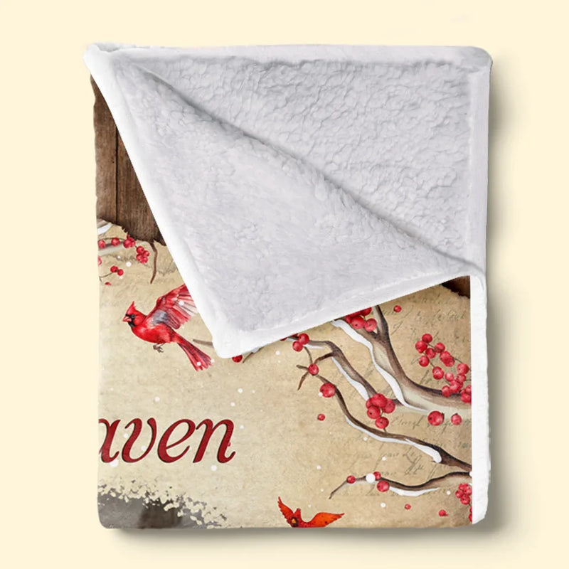 Custom Photo In Heaven’s Embrace, Forever At Peace - Memorial Personalized Custom Blanket - Sympathy Gift, Christmas Gift For Family Members