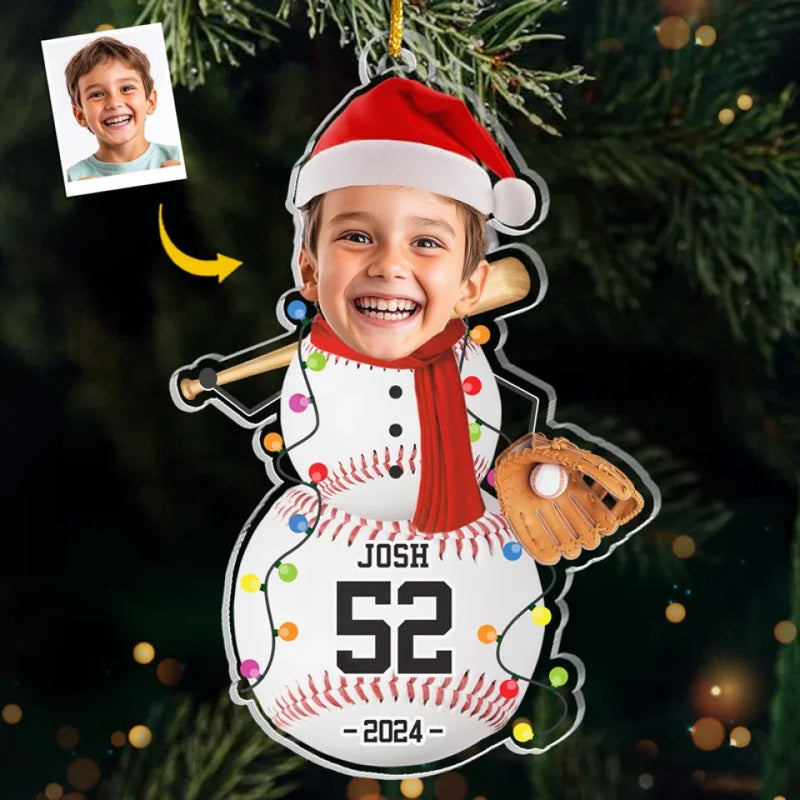 Custom Photo Play Like A Champion - Personalized Custom Ornament - Acrylic Custom Shaped - Christmas Gifts For Players, Team, Boys