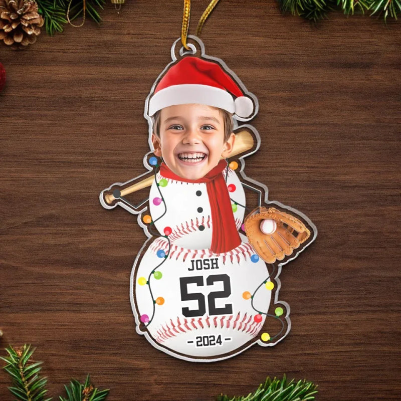 Custom Photo Play Like A Champion - Personalized Custom Ornament - Acrylic Custom Shaped - Christmas Gifts For Players, Team, Boys
