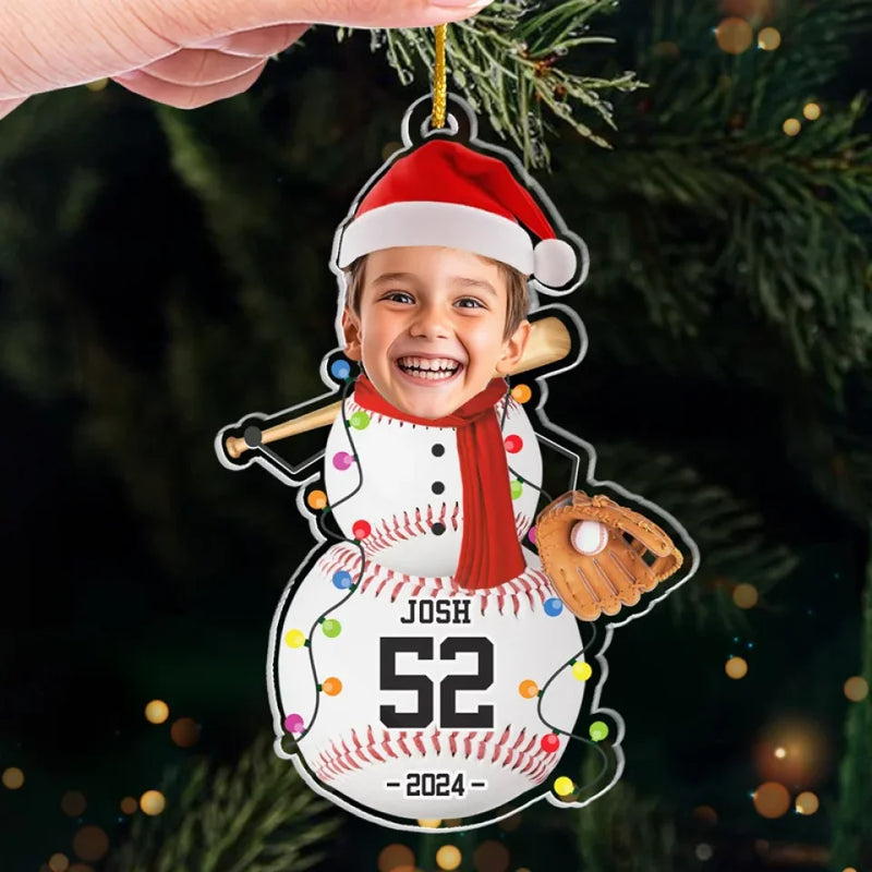 Custom Photo Play Like A Champion - Personalized Custom Ornament - Acrylic Custom Shaped - Christmas Gifts For Players, Team, Boys