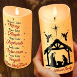 The Nativity Scene Is A Timeless Reminder Of God's Love - Family Personalized Custom LED Candle - Christmas Gift For Family Members