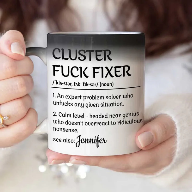 Professional Problem-Solving Ninja - Personalized Custom Color Changing Mug - Christmas Gift For Coworkers, Work Friends, Colleagues