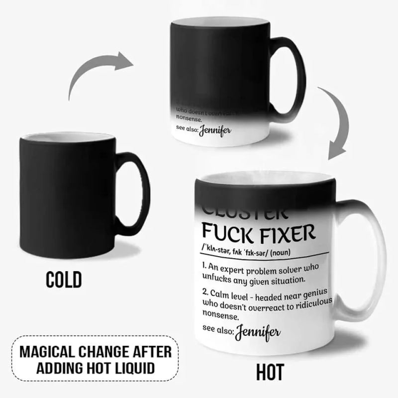 Professional Problem-Solving Ninja - Personalized Custom Color Changing Mug - Christmas Gift For Coworkers, Work Friends, Colleagues