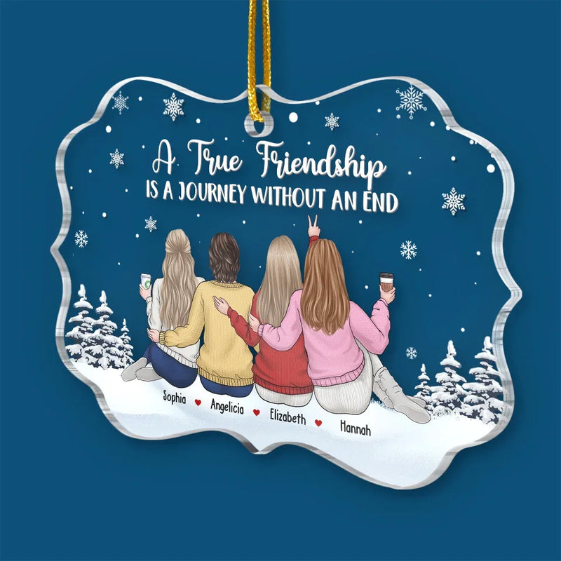 The Girls Always Better Together - Bestie Personalized Custom Ornament - Acrylic Benelux Shaped - Christmas Gift For Best Friends, BFF, Sisters
