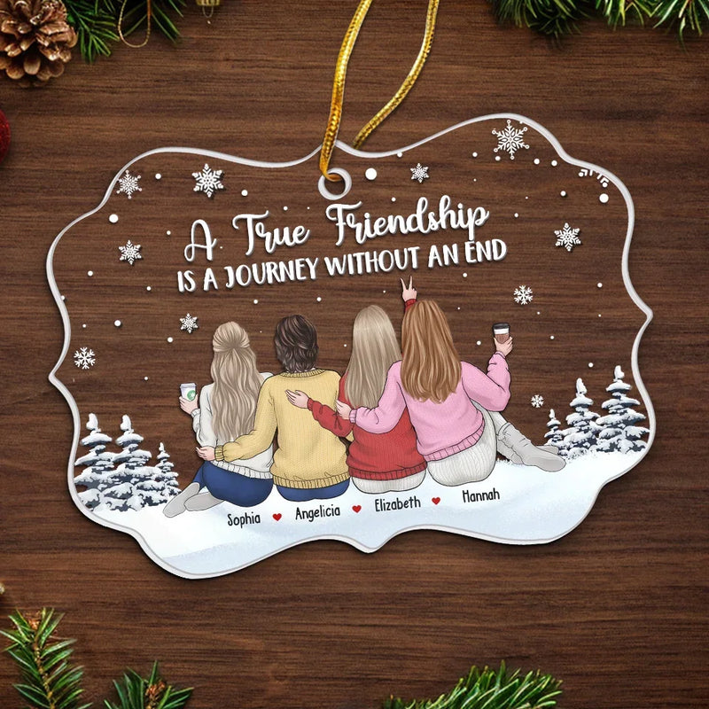 The Girls Always Better Together - Bestie Personalized Custom Ornament - Acrylic Benelux Shaped - Christmas Gift For Best Friends, BFF, Sisters