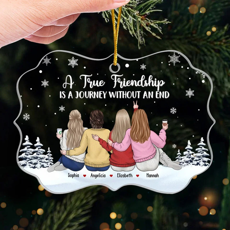 The Girls Always Better Together - Bestie Personalized Custom Ornament - Acrylic Benelux Shaped - Christmas Gift For Best Friends, BFF, Sisters