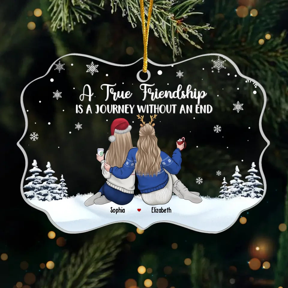 The Girls Always Better Together - Bestie Personalized Custom Ornament - Acrylic Benelux Shaped - Christmas Gift For Best Friends, BFF, Sisters