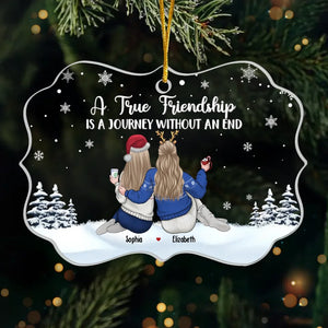 The Girls Always Better Together - Bestie Personalized Custom Ornament - Acrylic Benelux Shaped - Christmas Gift For Best Friends, BFF, Sisters