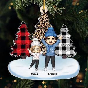 Chérissez chaque instant en famille - Ornement personnalisé en acrylique - Forme personnalisée - Cadeau de Noël pour grand-mère, grand-père