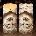 The Nativity Scene Is A Story Of Hope, Love, And Redemption - Family Personalized Custom LED Candle - Christmas Gift For Family