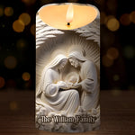 The Nativity Scene Is A Story Of Hope, Love, And Redemption - Family Personalized Custom LED Candle - Christmas Gift For Family