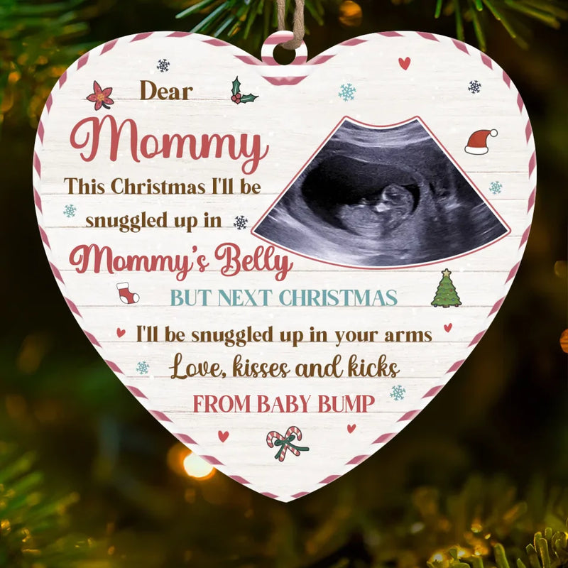 Custom Photo Love, Kisses And Kicks - Family Personalized Custom Ornament - Wood Custom Shaped - Christmas Gift For Baby Kids, Newborn Baby, First Christmas