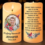 Custom Photo I'll Always Be Here In My Heart, Forever And Always - Memorial Personalized Custom LED Candle - Sympathy Gift, Christmas Gift For Family Members