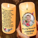 Custom Photo I'll Always Be Here In My Heart, Forever And Always - Memorial Personalized Custom LED Candle - Sympathy Gift, Christmas Gift For Family Members