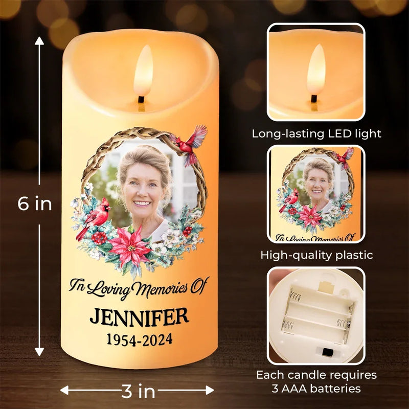 Custom Photo I'll Always Be Here In My Heart, Forever And Always - Memorial Personalized Custom LED Candle - Sympathy Gift, Christmas Gift For Family Members