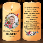 Custom Photo I'll Always Be Here In My Heart, Forever And Always - Memorial Personalized Custom LED Candle - Sympathy Gift, Christmas Gift For Family Members