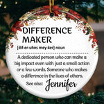 Difference Maker - Coworker Personalized Custom Ornament - Ceramic Round Shaped - Christmas Gift For Coworkers, Work Friends, Colleagues