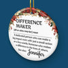 Difference Maker - Coworker Personalized Custom Ornament - Ceramic Round Shaped - Christmas Gift For Coworkers, Work Friends, Colleagues