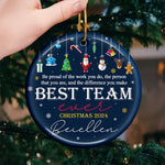 Custom Name Christmas Team Gifts - Personalized Ceramic Ornament