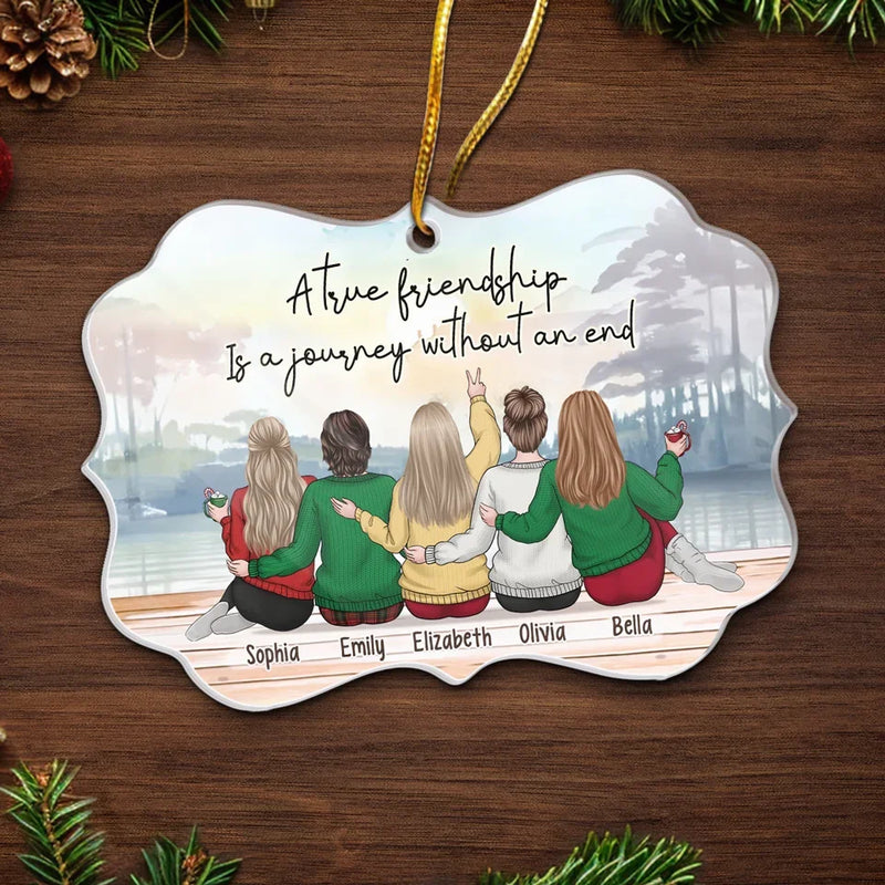 Friendship Is The Greatest Treasure Of All - Bestie Personalized Custom Ornament - Acrylic Benelux Shaped - Christmas Gift For Best Friends, BFF, Sisters