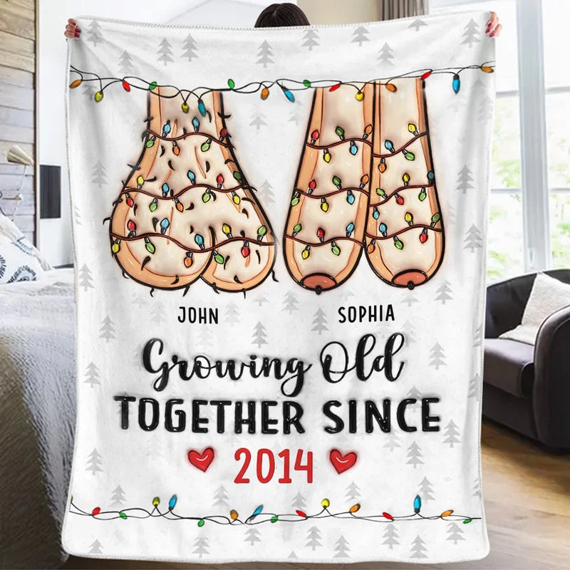 I Want To Spend The Rest Of My Life With You, Growing Old Together - Couple Personalized Custom 3D Inflated Effect Printed Blanket - Christmas Gift For Husband Wife, Anniversary