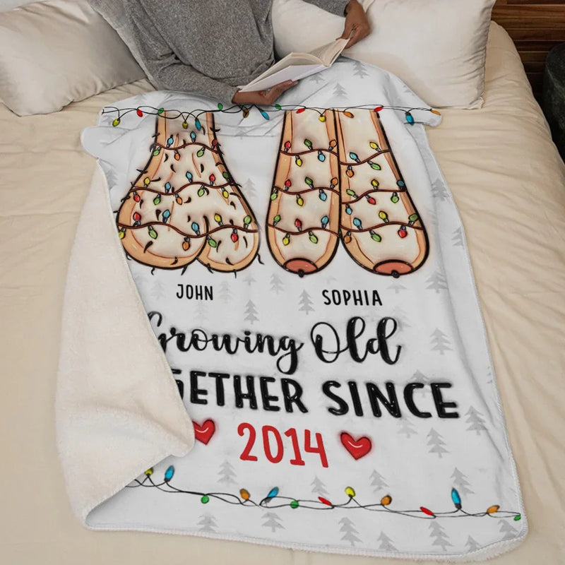 I Want To Spend The Rest Of My Life With You, Growing Old Together - Couple Personalized Custom 3D Inflated Effect Printed Blanket - Christmas Gift For Husband Wife, Anniversary