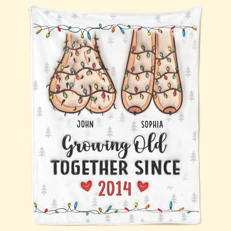 I Want To Spend The Rest Of My Life With You, Growing Old Together - Couple Personalized Custom 3D Inflated Effect Printed Blanket - Christmas Gift For Husband Wife, Anniversary